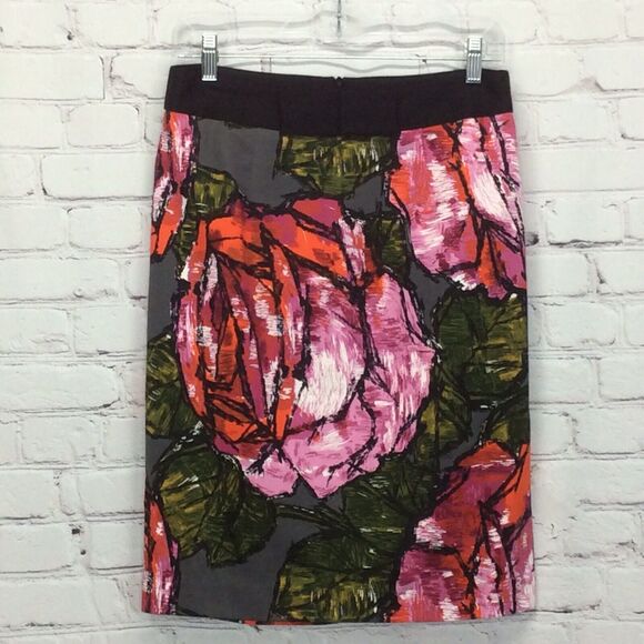 Trina Turk LA Women’s Skirt Sz 4 Pencil Rose Floral Multicolor Lined Silk Blend - Picture 5 of 8